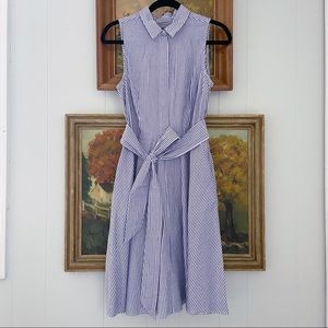 Talbots Pinstripe Cotton Shirt Dress
